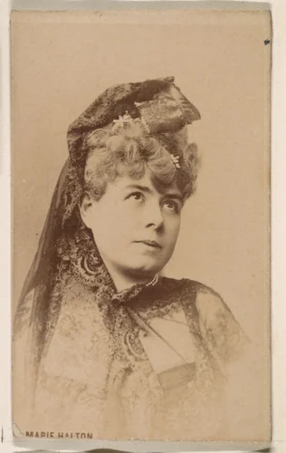 Marie Halton, from the Actresses series (N246), Type 1, issued by Kinney Brothers to promote Sporting Extra Cigarettes by Kinney Brothers Tobacco Company, photograph, 1888-1892