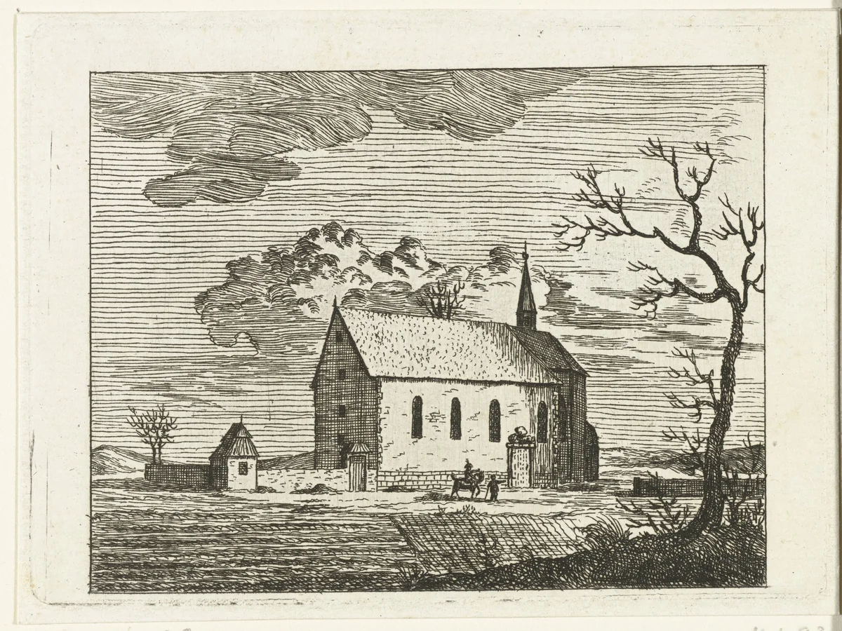 Gezicht op een kapel bij Zellingen aan de Main by Ernst Willem Jan Bagelaar, print, 1798-1837