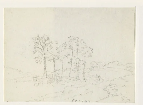 Schetsje van een boomgroep by Georges Michel, drawing, 1773-1843