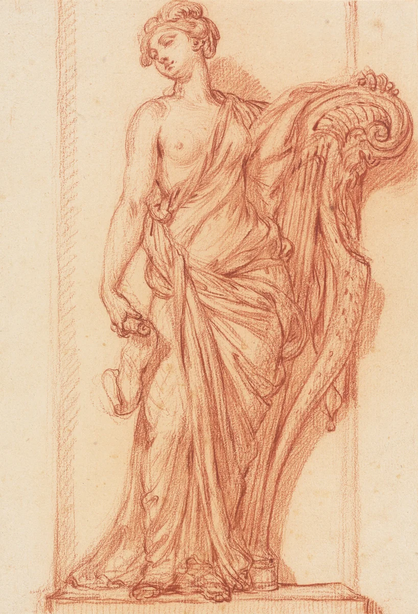 The Muse Terpsichore by Augustin Pajou, drawing, 1768