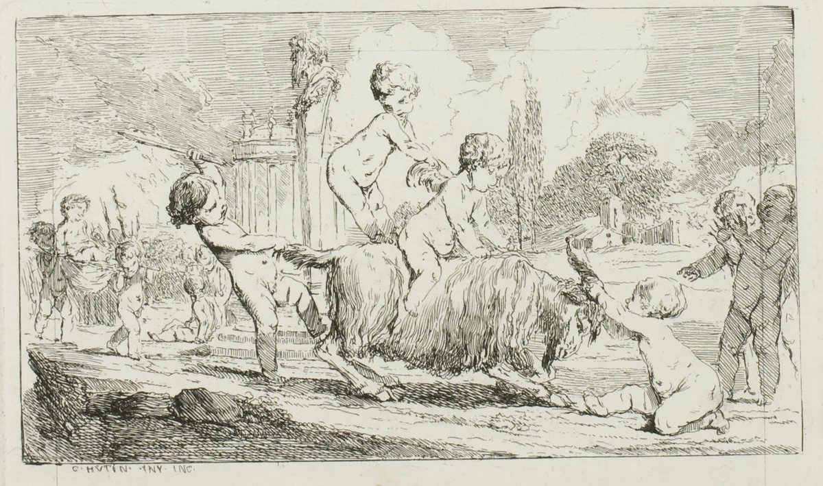 Children Playing by Charles-François Hutin, print, 1764