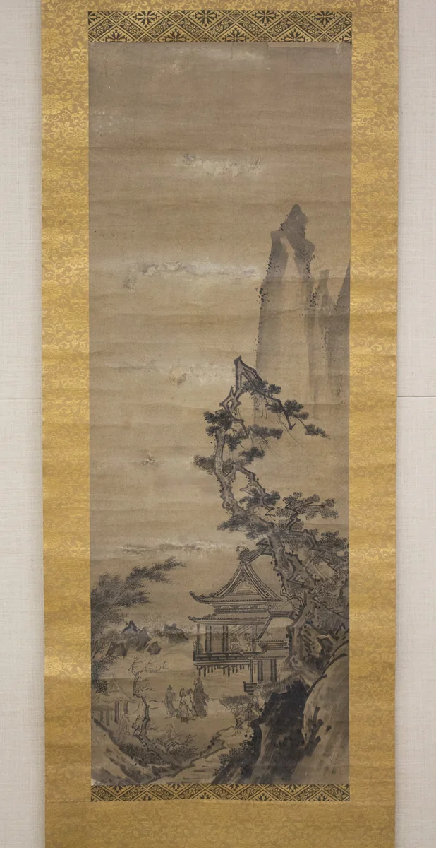Pavilion on Mountain Stream by Sesshū Tōyō (雪舟等楊), painting, 1615-1699