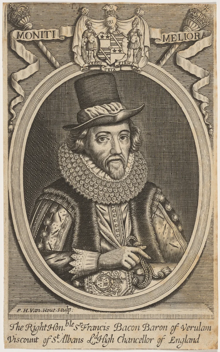 Francis Bacon by Frederik Hendrik van den Hove, print, 1628-1698