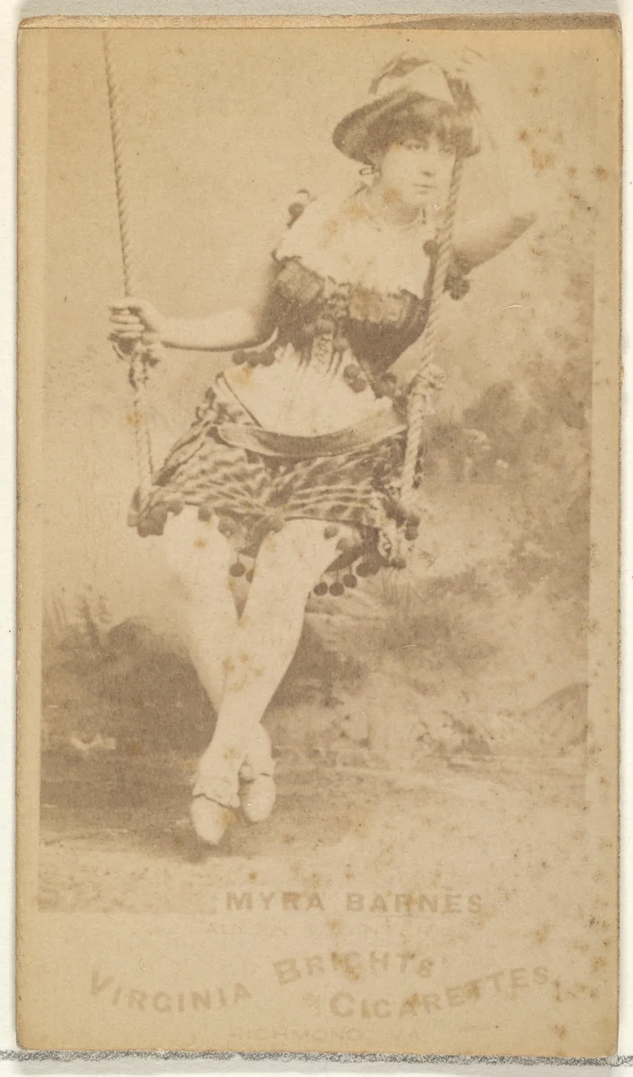 Myra Barnes, from the Actors and Actresses series (N45, Type 1) for Virginia Brights Cigarettes by Allen & Ginter, photograph, 1885-1891