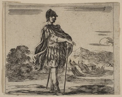 Mars, from 'Game of Mythology' (Jeu de la Mythologie) by Stefano della Bella, print, 1644