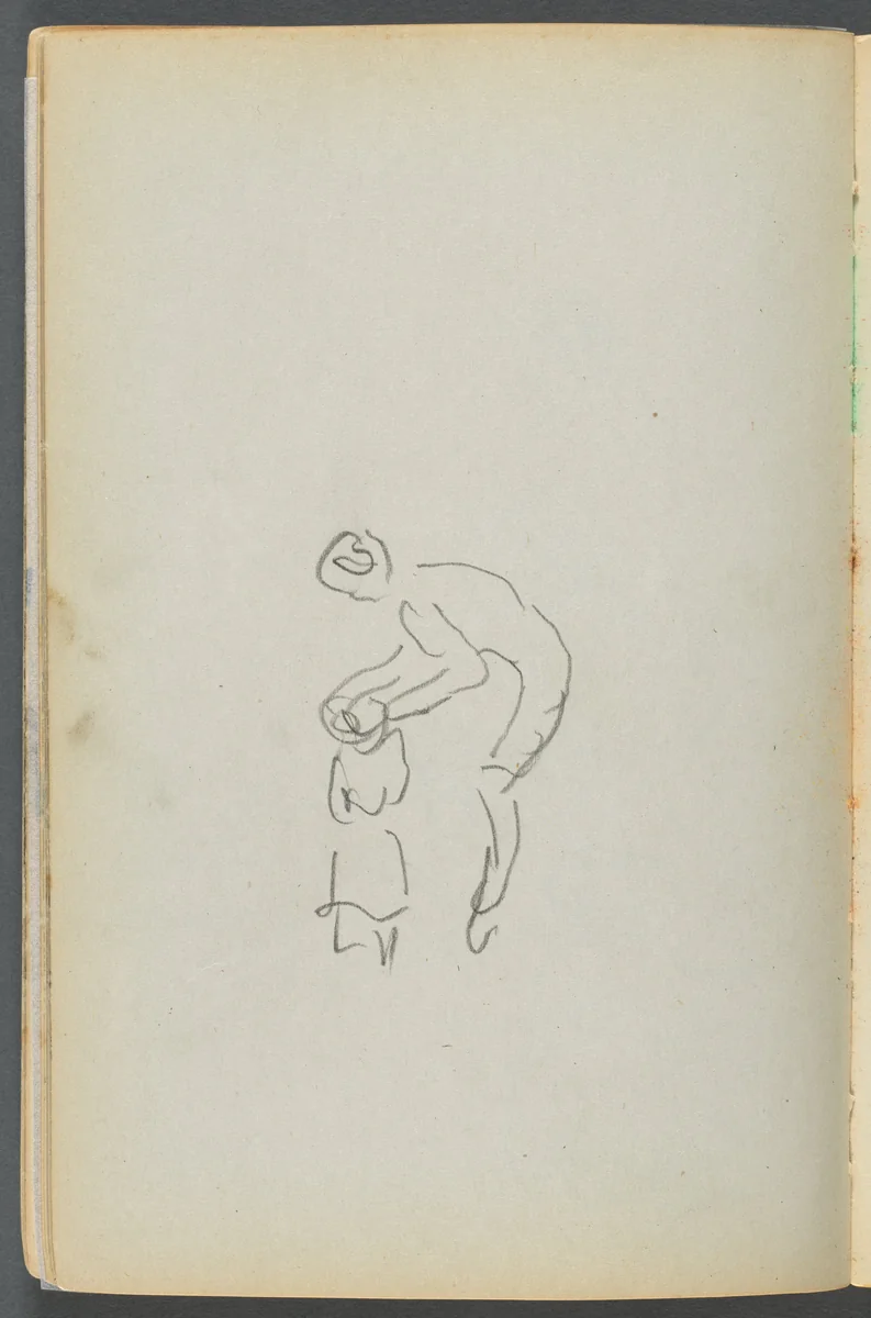 Sketchbook- The Granite Shore Hotel, Rockport, page 050: Mother and Child by Maurice Prendergast, book, 1905-1910