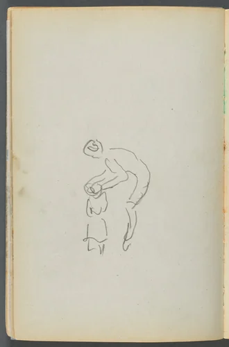 Sketchbook- The Granite Shore Hotel, Rockport, page 050: Mother and Child by Maurice Prendergast, book, 1905-1910