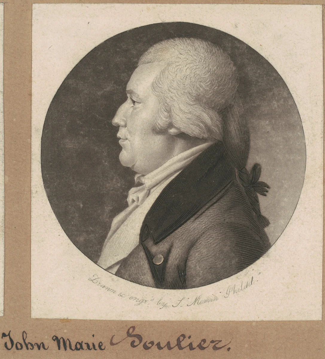 Jean Marie Soulier by Charles B. J. Févret de Saint-Mémin, print, 1802