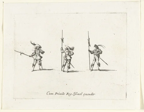 Exercities met een hellebaard by Jacques Callot, print, 1635