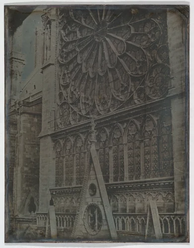 Rose Window, Notre-Dame Cathedral, Paris (277. Troyes. 1841. Cathedrale. Gde. Rose. Fichot-Paris [sic]) by Joseph-Philibert Girault de Prangey, photograph, 1841