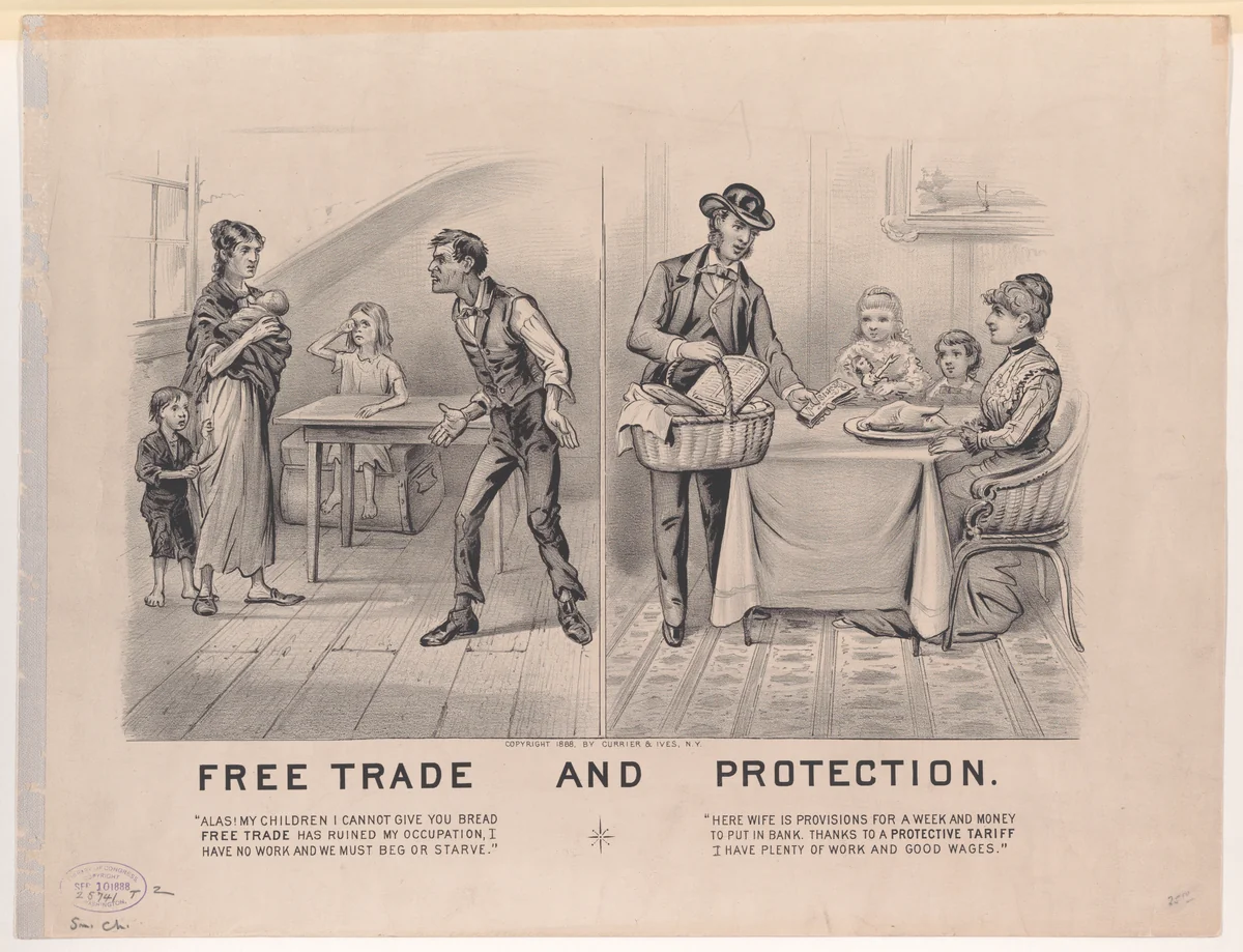 Free Trade and Protection by Currier & Ives, print, 1888