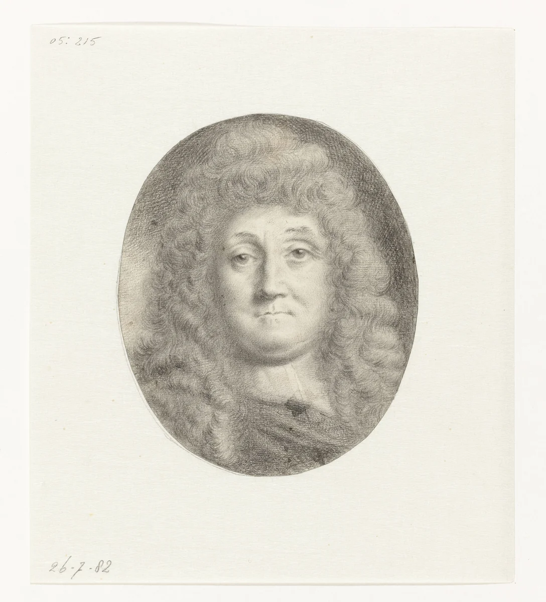 Zelfportret van Ludolf Bakhuysen, borstbeeld, nagenoeg en face by Ludolf Bakhuysen, drawing, 1660-1708