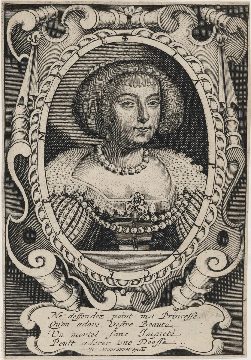 Henrietta Maria, Queen of Charles I by Balthasar Moncornet, print, 1600-1668