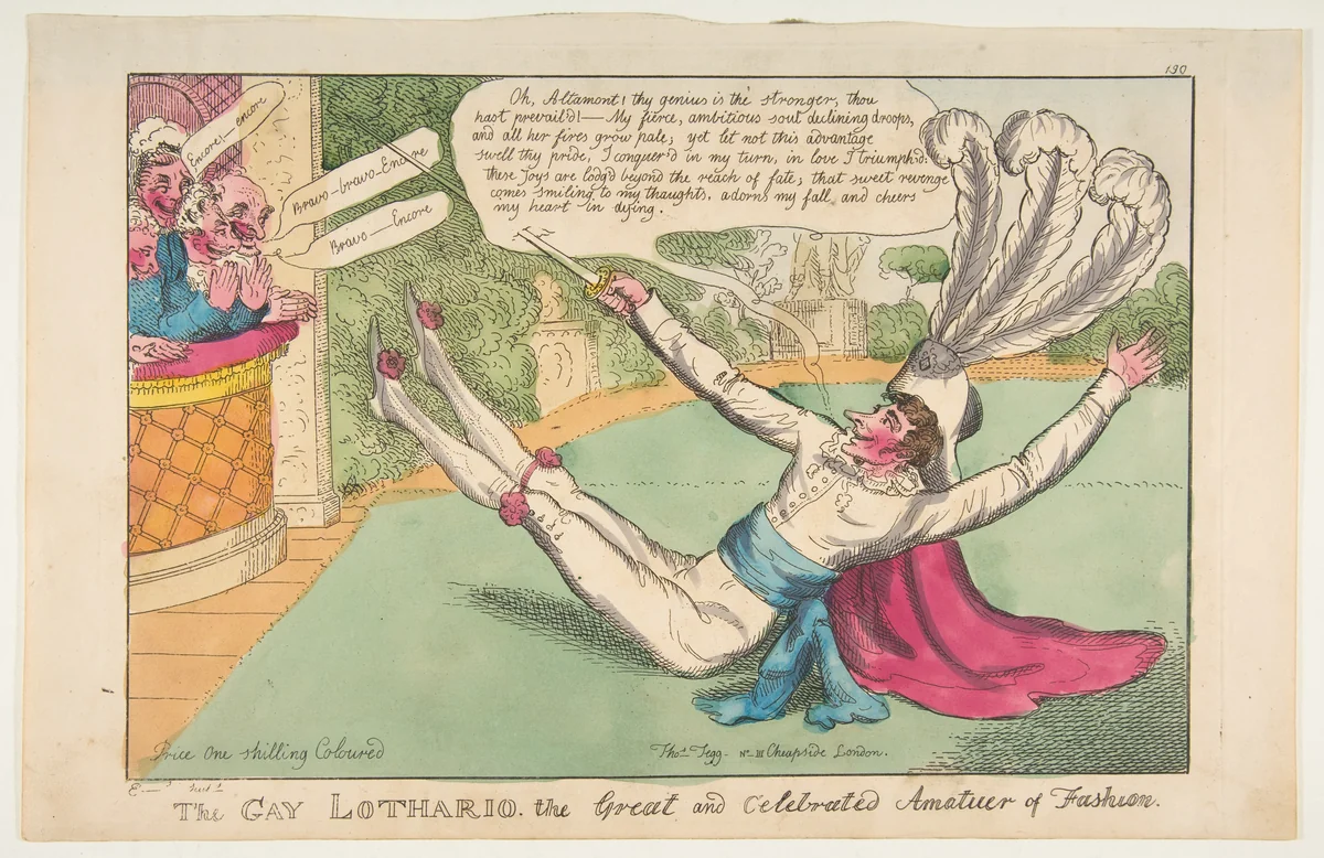 The Gay Lothario. The Great and Celebrated Amateur of Fashion by William Elmes, print, 1813