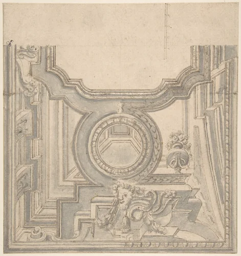 Design for a Ceiling by anonymous, drawing, 1700-1800
