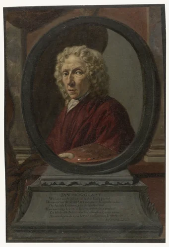 Zelfportret van Jan Hoogsaat by Jan Hoogsaat, drawing, 1706-1730