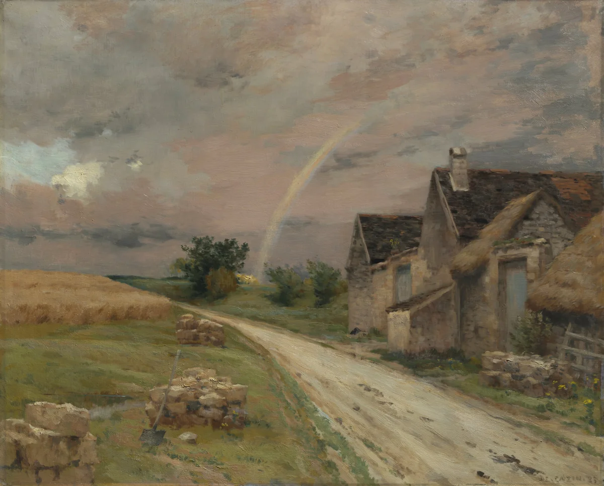 The Rainbow, Achères la Forêt by Jean-Charles Cazin, painting, 1883