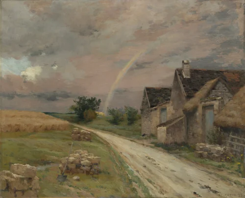 The Rainbow, Achères la Forêt by Jean-Charles Cazin, painting, 1883