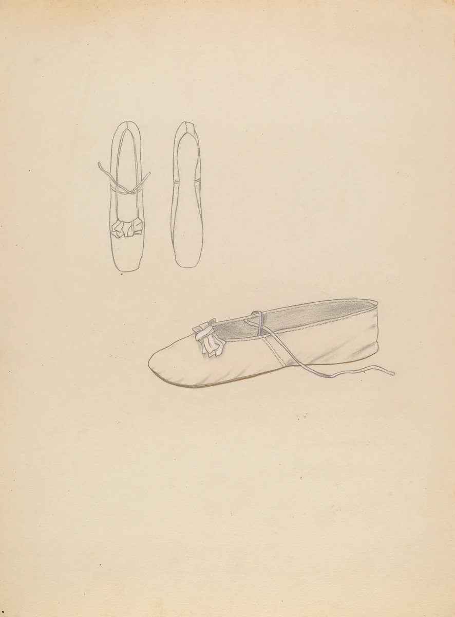 Slipper by Margaret Concha, index of american design, 1936