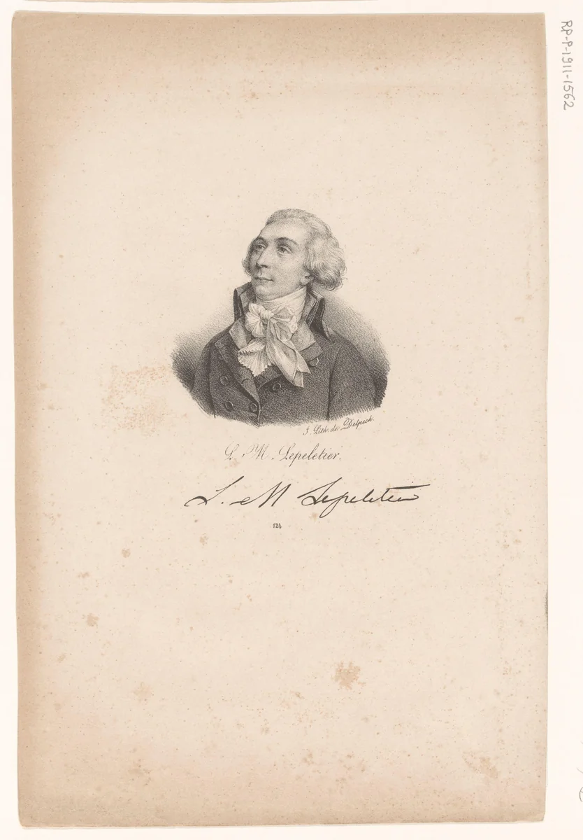 Portret van Louis-Michel Lepeletier de Saint-Fargeau by anonymous, print, 1818-1842