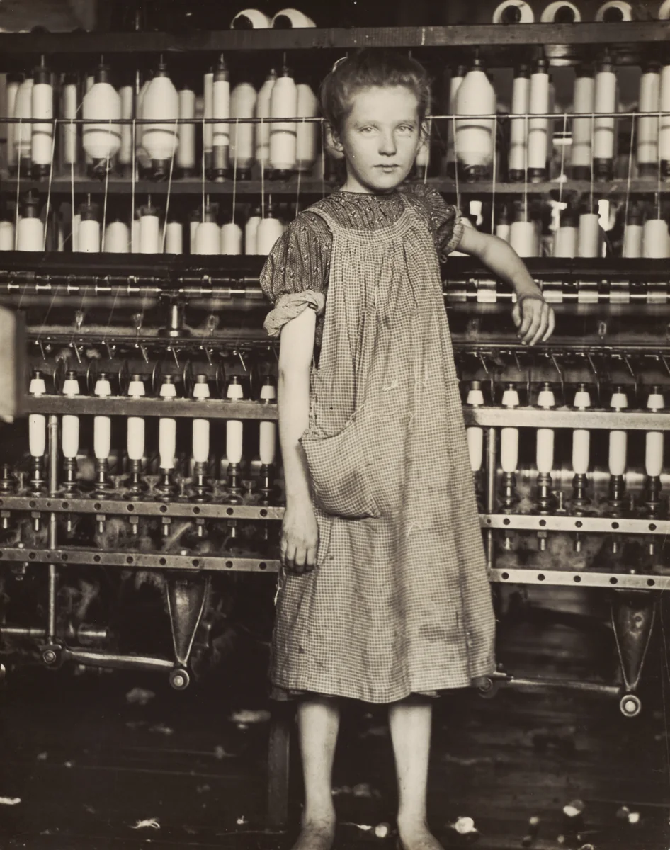 Addie Card, 12 years old. Spinner in cotton mill, North Pownal, Vermont by Lewis Wickes Hine, photograph, 1910
