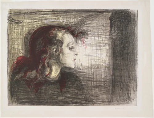 The Sick Child I (Det syke barn I) by Edvard Munch, print, 1896