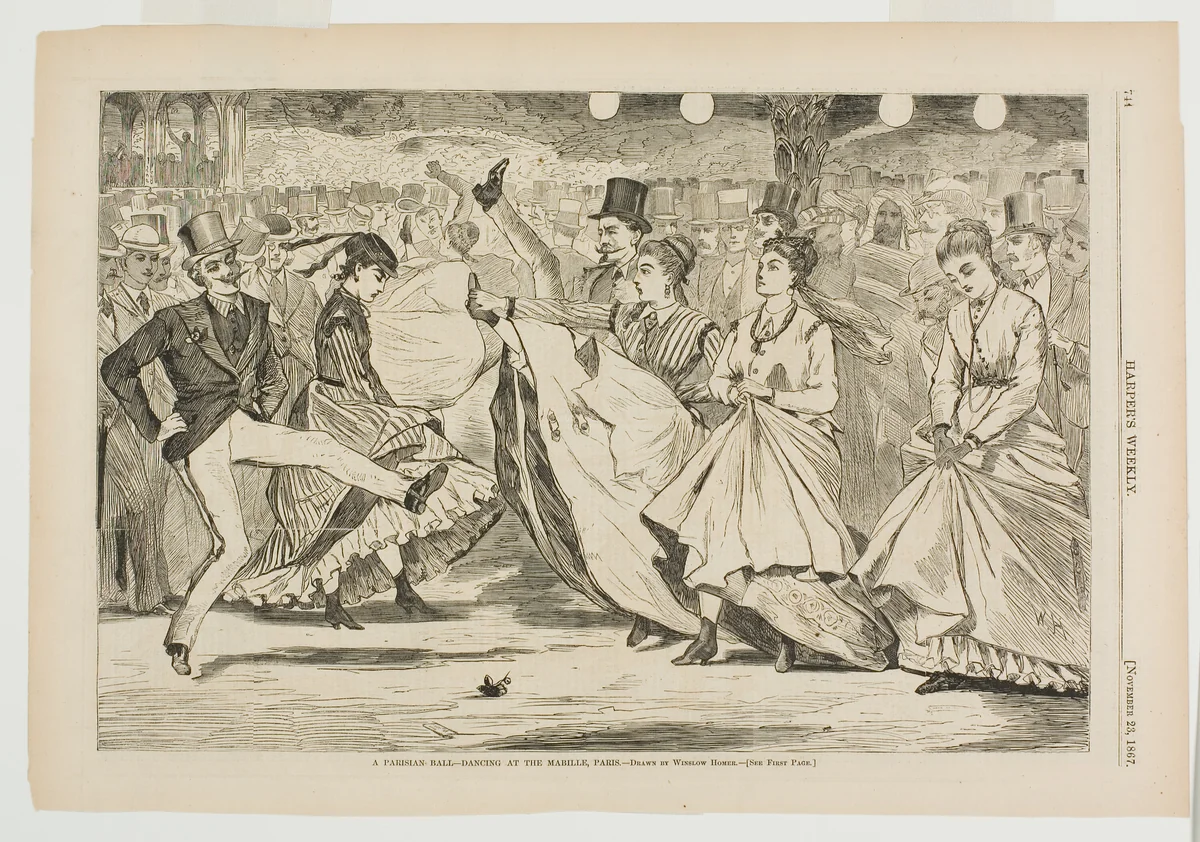 A Parisian Ball—Dancing at the Mabille, Paris by Winslow Homer, print, 1867