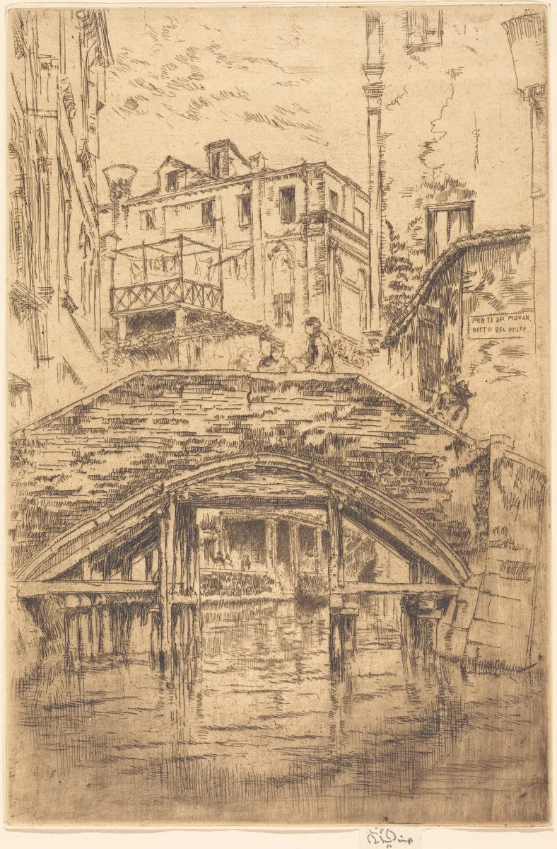 Ponte del Piovan by James McNeill Whistler, print, 1880