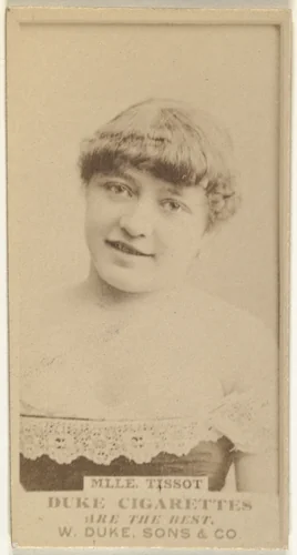 Mlle. Tissot, from the Actors and Actresses series (N145-7) issued by Duke Sons & Co. to promote Duke Cigarettes by W. Duke, Sons & Co., photograph, 1880-1889