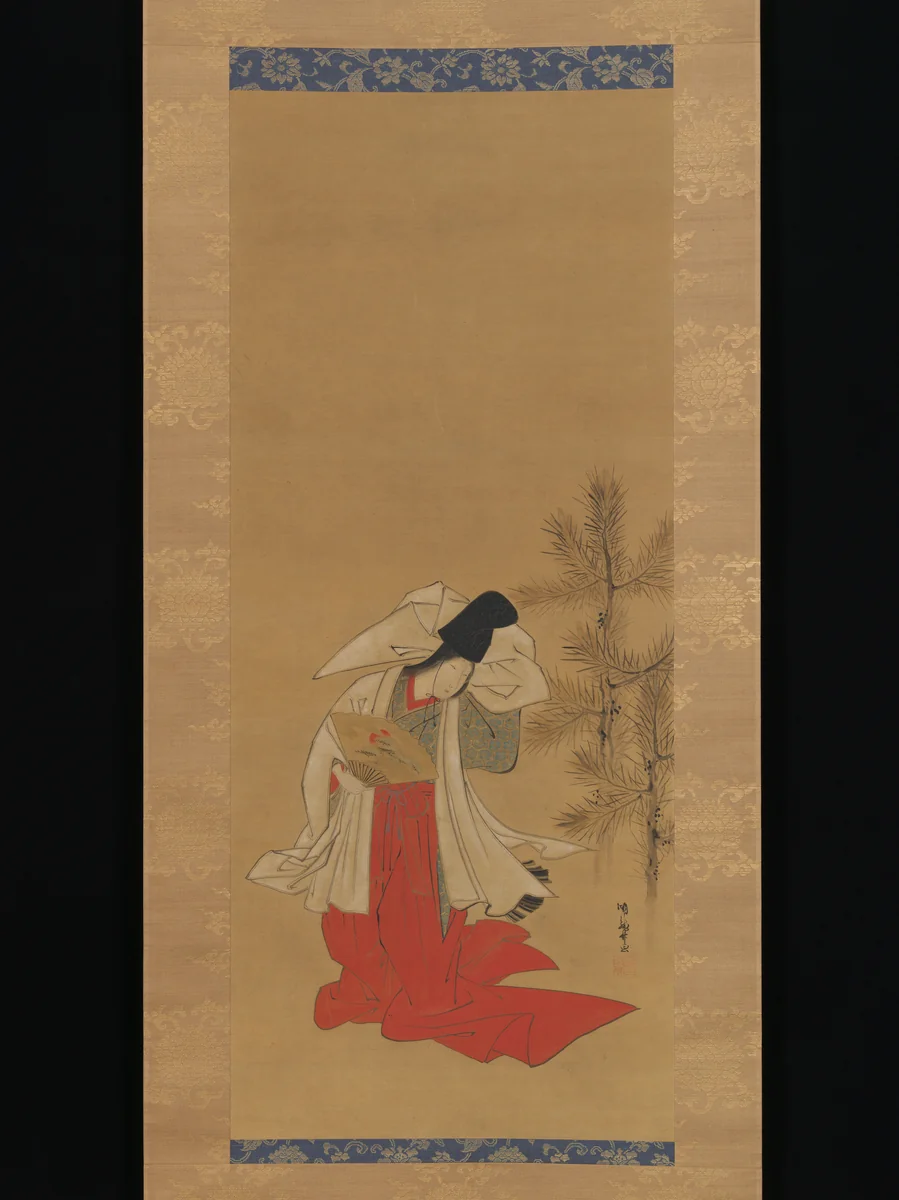 Courtesan-Dancer (Shirabyōshi) for the New Year by Isoda Koryūsai, painting, 1764-1788