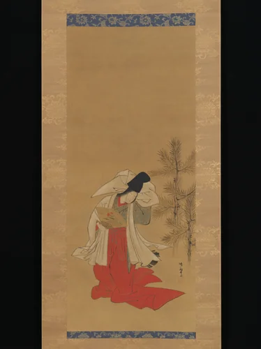 Courtesan-Dancer (Shirabyōshi) for the New Year by Isoda Koryūsai, painting, 1764-1788