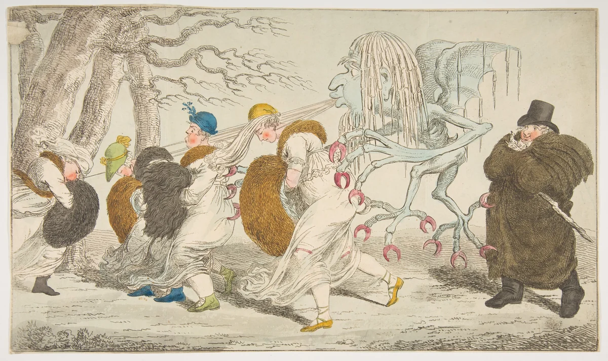 A Naked Truth, or Nipping Frost by Charles Williams, print, 1803