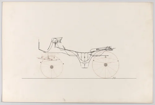 Design for Vis-à-vis/ Calèche (unnumbered) by Brewster & Co., drawing, 1865