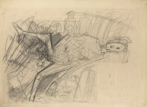 Composition study for Gods of the Modern World by José Clemente Orozco, drawing, 1932