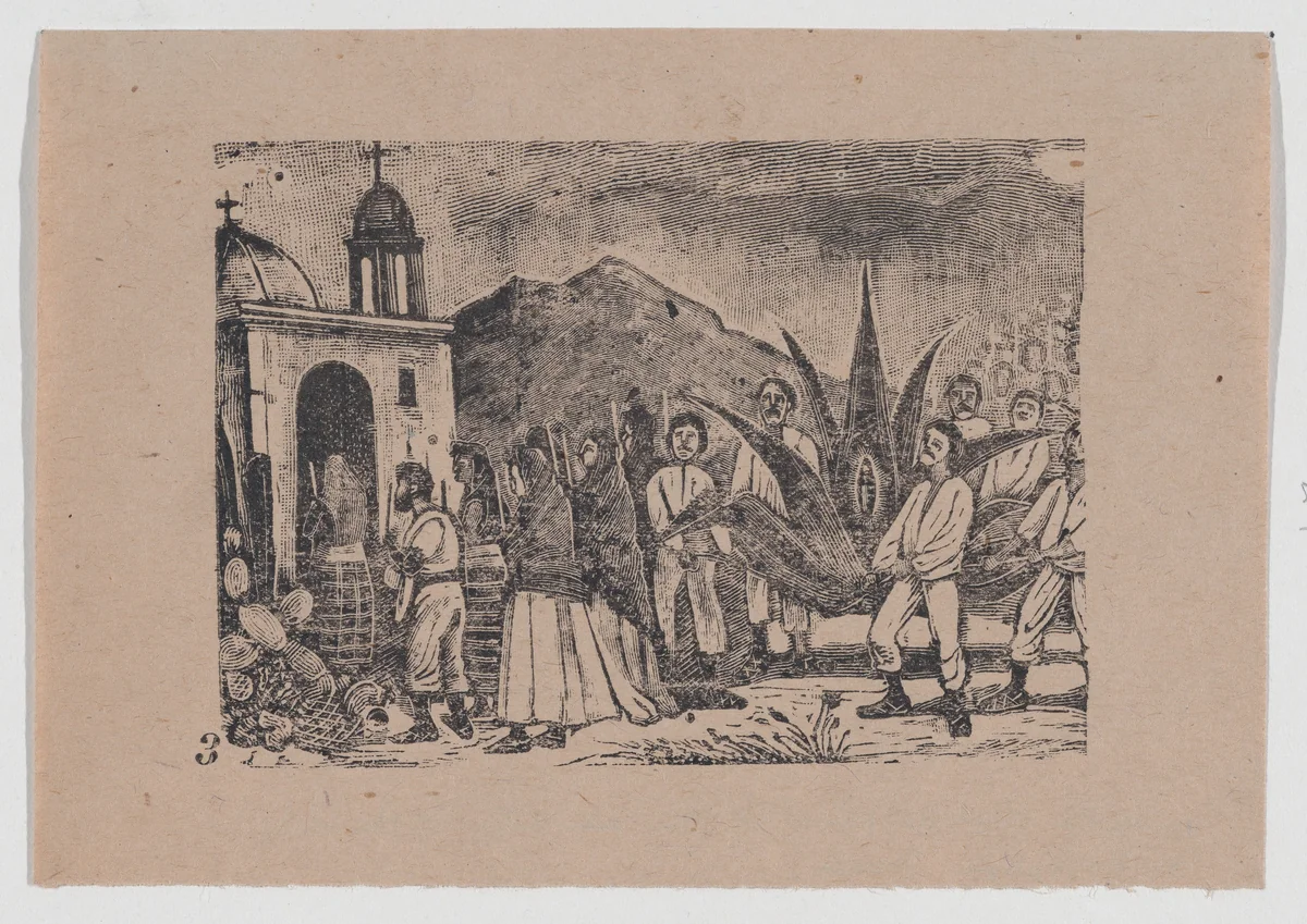 Plate 3: miracle that took place in the hacienda of the Lecheria by José Guadalupe Posada, print, 1889-1899