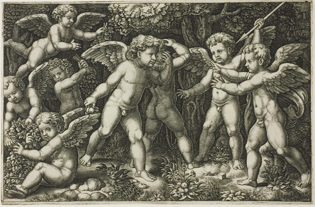 Game of Cupids by Raffaello Sanzio, print, 1533