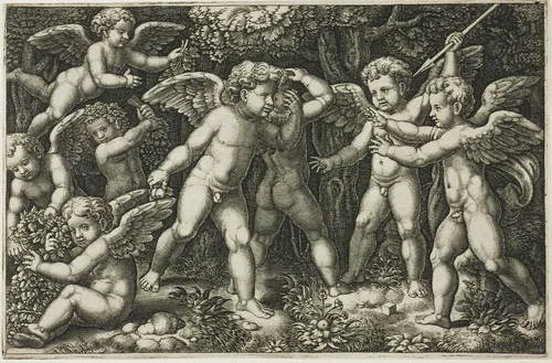 Game of Cupids by Raffaello Sanzio, print, 1533