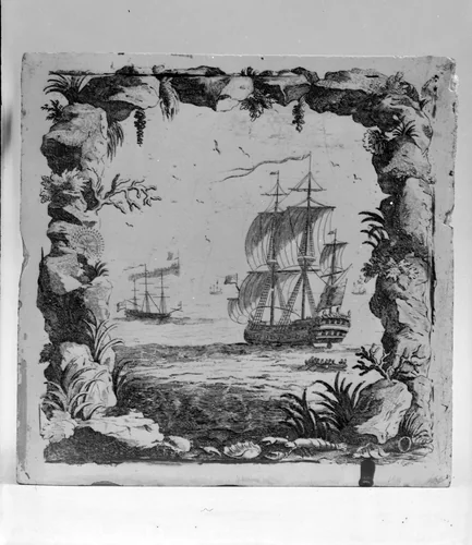 Tile by John Sadler, artwork, 1757-1761