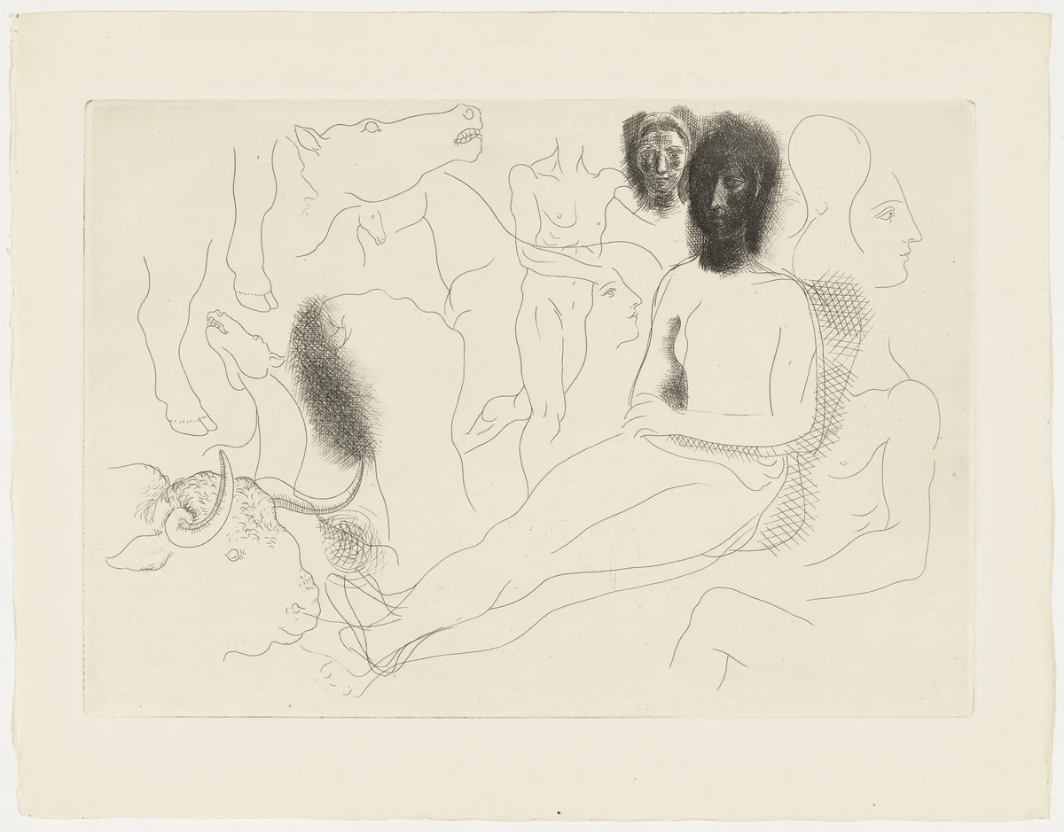 Seated Nude and Sketches from Le Chef-d'œuvre inconnu by Pablo Picasso, illustrated book, 1928