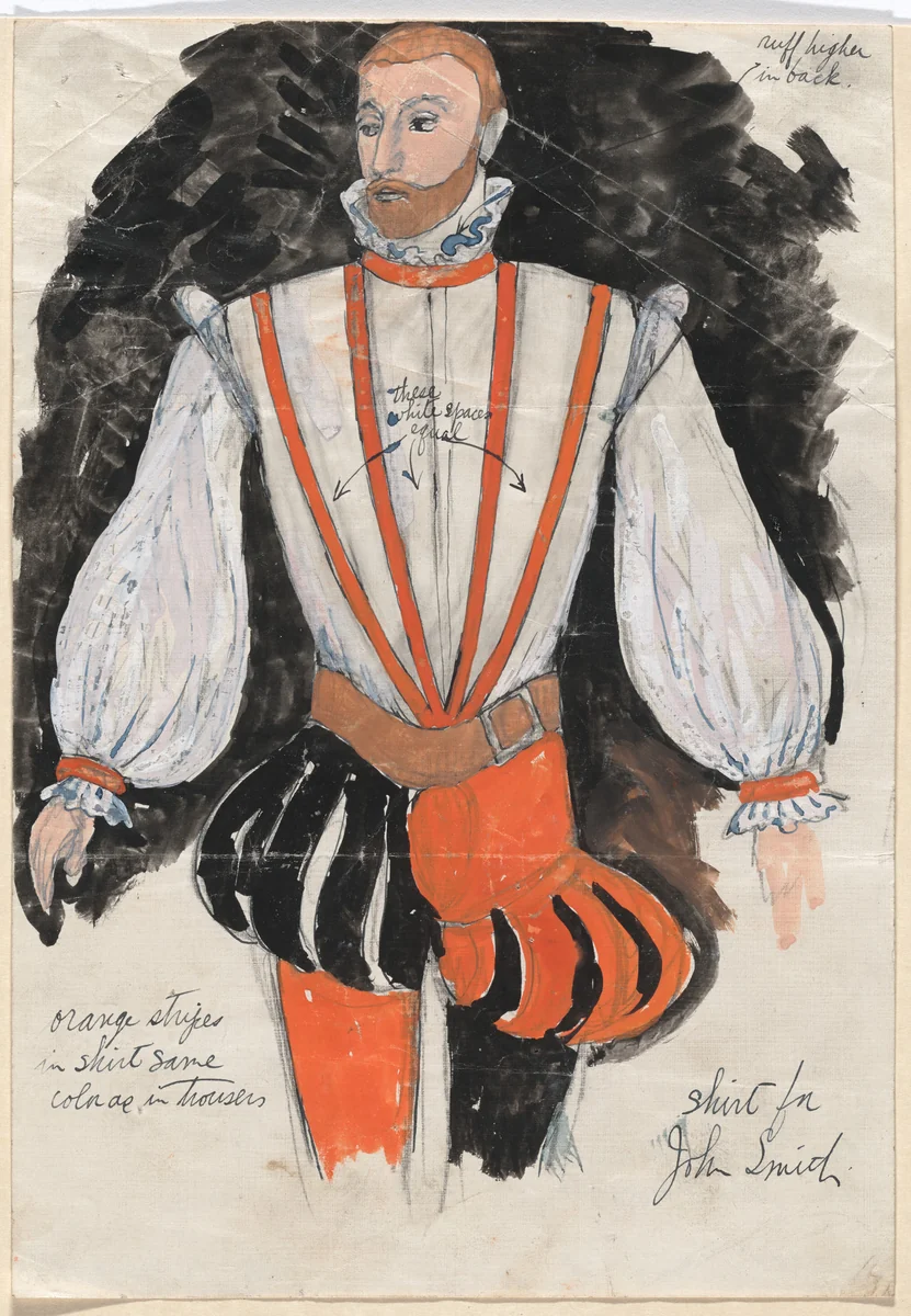John Smith. Costume design for the ballet Pocahontas by Karl Free, drawing, 1936