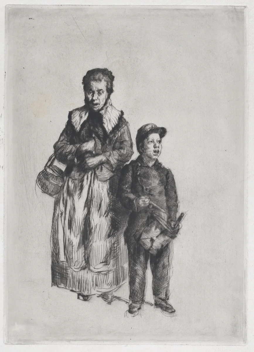 Chanteurs des rues, grande pièce by Marcellin Desboutin, print, 1872