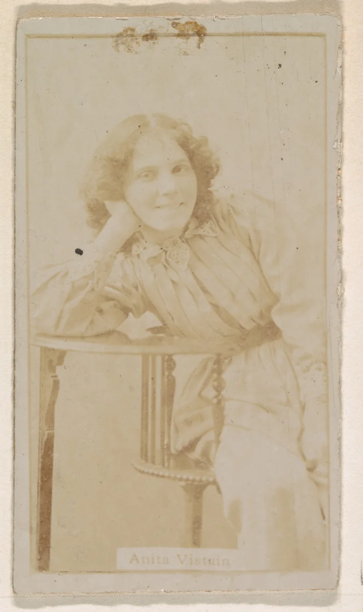 Anita Vistain, from the Actresses series (N245) issued by Kinney Brothers to promote Sweet Caporal Cigarettes by Kinney Brothers Tobacco Company, photograph, 1890