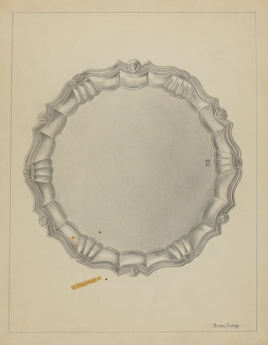 Silver Tray by Michael Fenga, index of american design, 1936