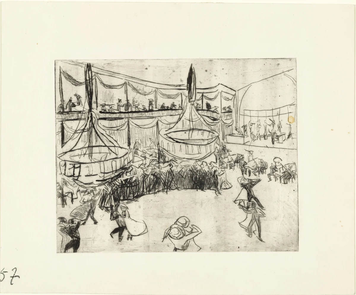 Dancehall (Tanzsaal) by Ernst Ludwig Kirchner, print, 1910