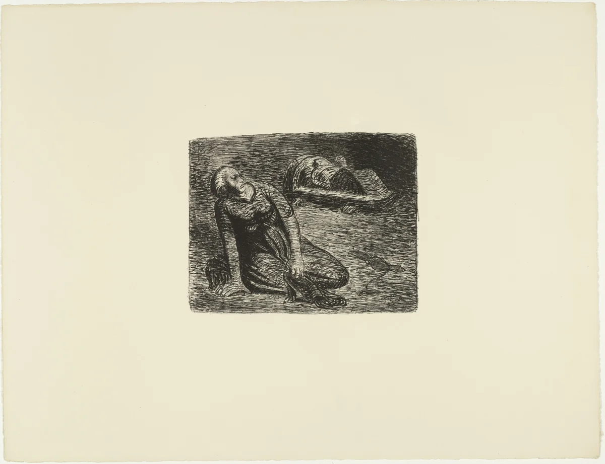 The Bloodstain 2 (Der Blutflecken 2) from The Dead Day (Der tote Tag) by Ernst Barlach, print, 1910