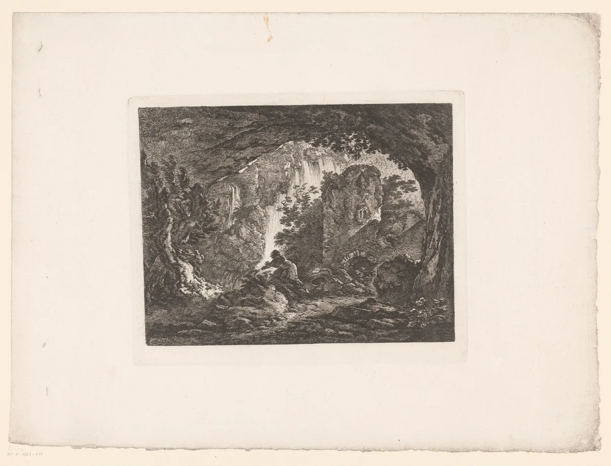 Man vluchtend voor slang by anonymous, print, 1793-1832