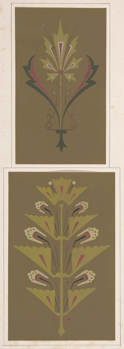 Design drawing by Christopher Dresser, drawing, 1878-1888