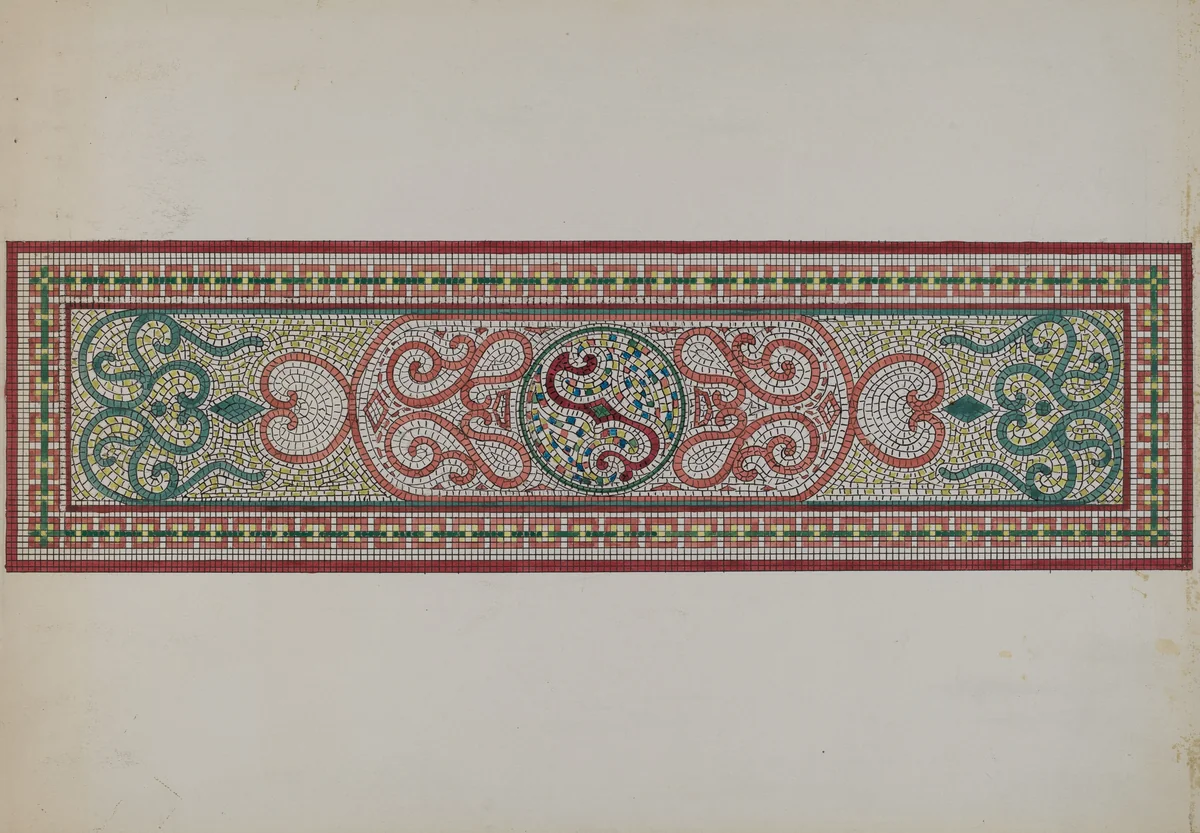 Mosaic Pattern in Doorstep by Ellen Duncan, index of american design, 1936
