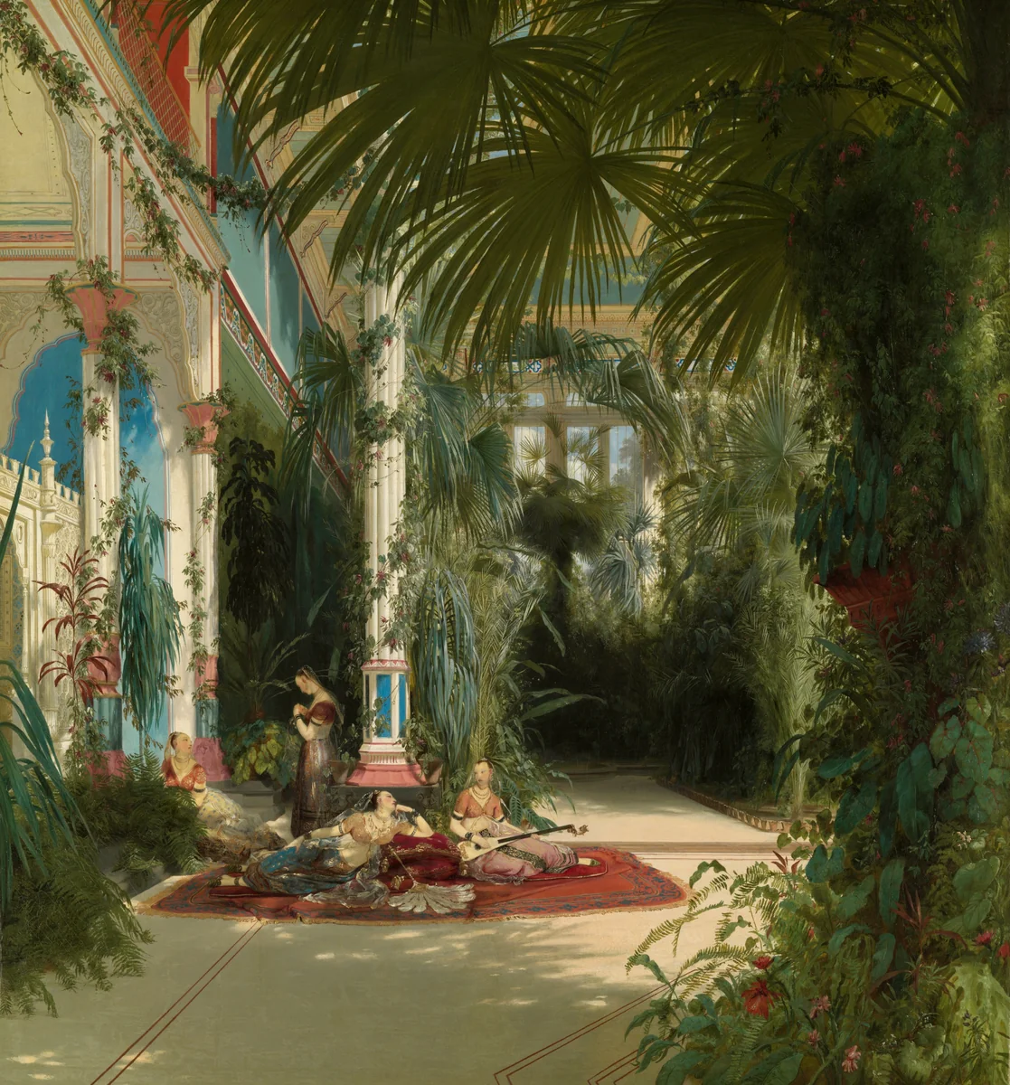 The Interior of the Palm House on the Pfaueninsel Near Potsdam by Carl Blechen, painting, 1834