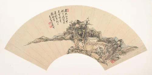 Landscape in the Style of Ni Zan by Unidentified Artist, painting, 1715-1911